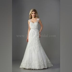 Jasmine Collection Ivory A Line Altered Wedding Gown